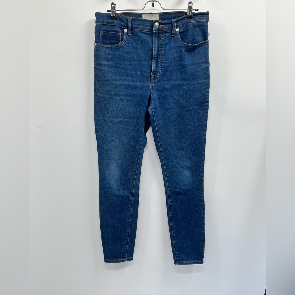 Womens Everlane Dark Wash High Rise Stretch Skinny Denim Jeans size 31 Tall